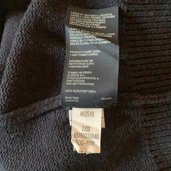 Tommy Hilfiger Navy Blue Sweater Ladies Size Medium V Neck / Collar - Picture 8 of 8